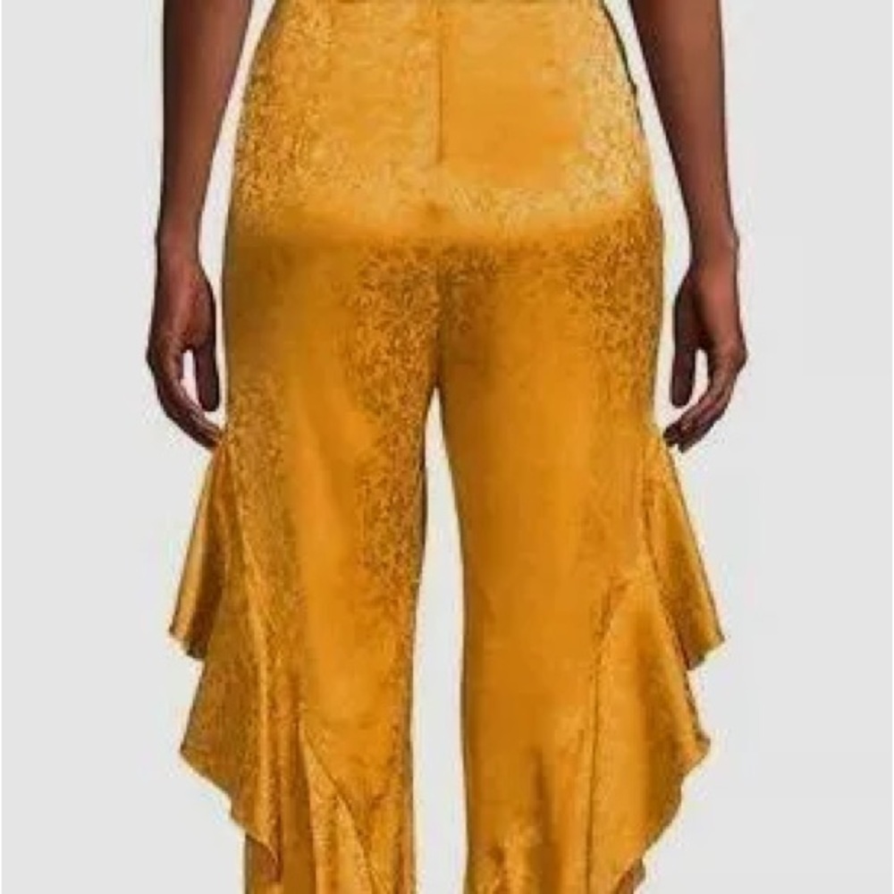 70s Inspired Mustard Yellow Halter Jumpsuit - Picture 6 of 6